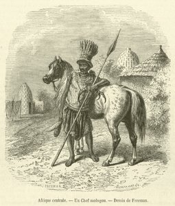 मध्य अफ्रीका, अन शेफ मूसगौ (उत्कीर्णन) द्वारा फ्रेंच स्कूल