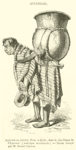 इक्वाडोर गणराज्य, दक्षिण अमेरिका (उत्कीर्णन) में Qnito में Aguatero या जल वाहक द्वारा फ्रेंच स्कूल