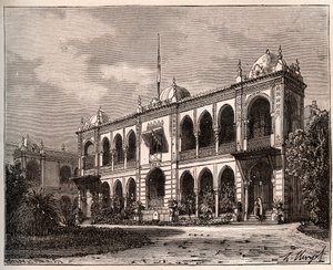 अल्जीयर्स - मुस्तफा में गवर्नर का महल - वीए माल्ट-ब्राउन द्वारा "ला फ्रांस चित्रण: भूगोल, इतिहास, प्रशासन के आँकड़े" में उत्कीर्णन। १८८४ द्वारा फ्रेंच स्कूल