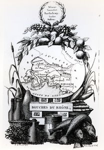 बाउचेस-डु-रोन विभाग का अलौकिक नक्शा, c.1830 द्वारा फ्रेंच स्कूल