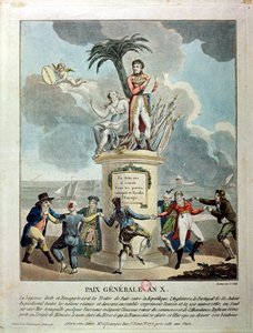 एलियन ऑफ़ द पीस ऑफ़ एमिएंस, 1802 (रंग उत्कीर्णन) द्वारा फ्रेंच स्कूल
