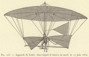लेटूर का उपकरण, जिसमें वह मारा गया था, 27 जून, 1854 (उत्कीर्णन) द्वारा फ्रेंच स्कूल