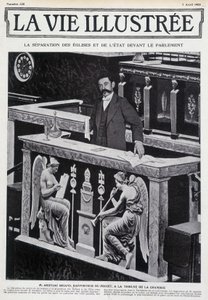 07/04/1905 के चैंबर (चर्च और राज्य को अलग करना) के ग्रैंडस्टैंड में अरिस्टाइड ब्रायंड - "" ला वी इलस्ट्रेटी """। द्वारा फ्रेंच स्कूल