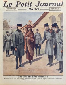 1921 में हंगरी के सिंहासन को फिर से हासिल करने के असफल प्रयास के बाद चार्ल्स चतुर्थ और क्वीन जिता के गोएयर में गिरफ्तारी, ली पेटिट जर्नल का कवर, 6 नवंबर, 1921 द्वारा फ्रेंच स्कूल