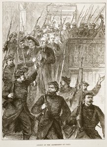 पेरिस के आर्कबिशप की गिरफ्तारी, मार्च 1871, फ्रांस और जर्मनी के बीच युद्ध के कैसेल्स इतिहास का चित्रण, 1870-1971 द्वारा फ्रेंच स्कूल