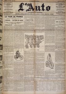 फ्रांस के पहले दौर के आगमन पर लेख - 20/07/1903 के "" L'Auto"" में द्वारा फ्रेंच स्कूल