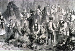 1860 के दशक में ऑग्सबर्ग मार्केट (उत्कीर्णन) द्वारा फ्रेंच स्कूल