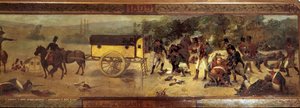 1809 में बैरन लैरी की फ्लाइंग एम्बुलेंस (डोमिनिक जीन, बैरन लैरी 1766 - 1842) 19वीं सदी के फ्रेंच स्कूल की बेनामी पेंटिंग। १८०९ पेरिस, वैल डी ग्रेस का संग्रहालय द्वारा फ्रेंच स्कूल