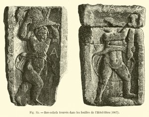 1867 में होटल-डीकू की खुदाई में मिली बस-राहतें द्वारा फ्रेंच स्कूल