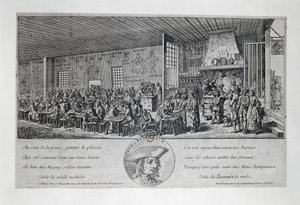 कैबरे डू टैम्बोर रॉयल जीन रैम्पोन्यू (1724-1802) द्वारा उत्कीर्णन। फ्रांस द्वारा फ्रेंच स्कूल