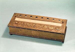 Blaise पास्कल (1623-62) द्वारा आविष्कार की गई गणना मशीन (लकड़ी और धातु)
