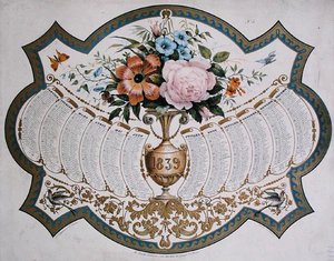 1839 के लिए कैलेंडर, गोडेफ्रॉय एंगेलमैन (1788-1839) द्वारा उकेरा गया, c.1838 (कलर लिथो) द्वारा फ्रेंच स्कूल