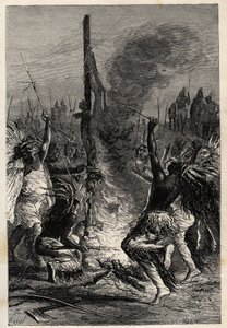 नरभक्षण - 19वीं शताब्दी में चिली में टिएरा डेल फुएगो - नरभक्षण - 19वीं शताब्दी में चिली में टिएरा डेल फुएगो - आर्थर मैंगिन द्वारा "" ल'होमे एट ला बेटे" से उत्कीर्णन - 1872 - द्वारा फ्रेंच स्कूल
