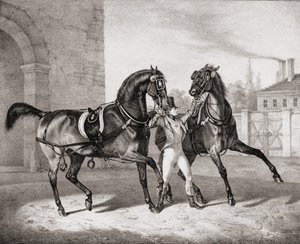 इंग्लैंड के राजा के लिए गाड़ी के घोड़े, 1836 द्वारा फ्रेंच स्कूल