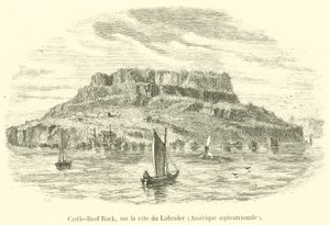 कैसल-रीफ रॉक, लैब्राडोर तट पर, उत्तरी अमेरिका (उत्कीर्णन) द्वारा फ्रेंच स्कूल