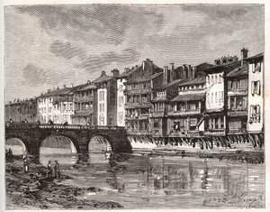 Castres - Langedoc-Roussillon-Midi-Pyrenees - V.-A द्वारा "ला फ्रांस इलस्ट्रेशन: भूगोल, इतिहास, सांख्यिकीय प्रशासन" में उत्कीर्णन। माल्ट-ब्राउन। १८८४ द्वारा फ्रेंच स्कूल