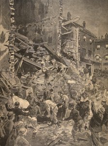 बायोट में तबाही, ले पेटिट जर्नल से चित्रण: चित्रण पूरक, 1898 द्वारा फ्रेंच स्कूल