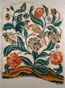 चेयर बैक, c.1725-50 (कैनवास पर कढ़ाई) द्वारा फ्रेंच स्कूल