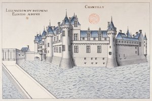 Chateau de Chantilly (कलम और स्याही और कागज पर wc) द्वारा फ्रेंच स्कूल