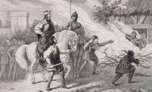 कोलतार द्वारा &39;हिस्टोइरे डी फ्रांस&39; से च्लोएटायर I (497-561) बर्न्स अपने विद्रोही पुत्र और परिवार को प्रकाशित किया, c.1840 द्वारा फ्रेंच स्कूल