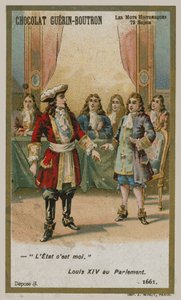 Chocolat Guerin-Boutron व्यापार कार्ड, ऐतिहासिक शब्द श्रृंखला द्वारा फ्रेंच स्कूल
