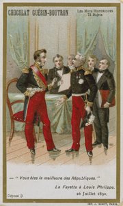 Chocolat Guerin-Boutron व्यापार कार्ड, ऐतिहासिक शब्द श्रृंखला द्वारा फ्रेंच स्कूल