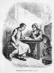 क्रिस्टोफ़ और द फैट सिल्वी, ऑनरे डी बाल्ज़ाक (1799-1850) द्वारा &39;ले पेरे गोरियोट&39; का चित्रण द्वारा फ्रेंच स्कूल