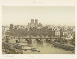 Cite and Pont Neuf, 1840 द्वारा फ्रेंच स्कूल