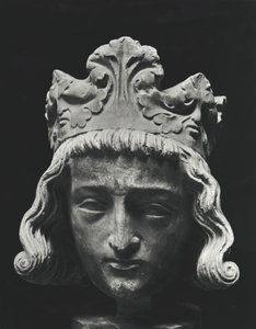 क्लोविस II (c.634-657), नीरोस्टा और बरगंडी के मेरोविंगियन फ्रेंकिश राजा (639-657), सेंट-डेनिस के अभय, मूल 13 वीं शताब्दी (प्लास्टर कास्ट) से द्वारा फ्रेंच स्कूल