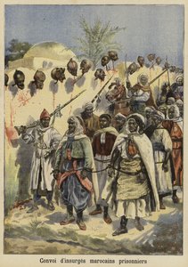 कब्जा किए गए मोरक्को के विद्रोहियों का काफिला, 1897 द्वारा French School