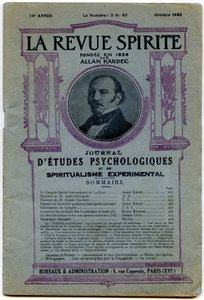 अक्टूबर 1931 की पत्रिका, एलन एलन कारडेक के चित्र, "ला रिव्यू स्पिरिटाइट" का एक कवर द्वारा फ्रेंच स्कूल