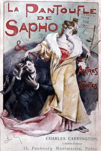 लोकप्रिय उपन्यास "" Sapho's स्लीपर एंड अदर टेल्स" का कवर", एड। कैरिंगटन, पेरिस, 19वीं सदी के अंत में - बीएन द्वारा फ्रेंच स्कूल