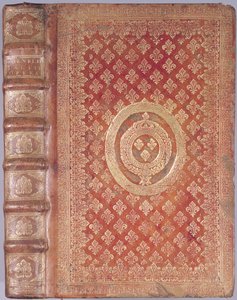 लुईस XIV (1638-1715) (उभरा हुआ चमड़ा) के हथियारों के कोट के साथ टैकिटस (55-120) के कार्यों का कवर द्वारा फ्रेंच स्कूल