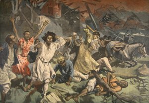 मैयट में चक्रवात, ले पेटिट जर्नल से चित्रण: चित्रण पूरक, 1898 द्वारा फ्रेंच स्कूल