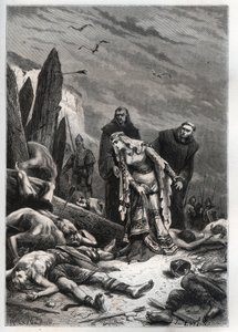 1066 में हेस्टिंग्स की लड़ाई में राजा हेरोल्ड II (1022-1066) की मृत्यु - एडिथ स्वान्नेशा (स्वानेक), जिसे एडिथ ला जस्टे (1025-1086) के नाम से जाना जाता है, ने अपने पति के शरीर की खोज की - एल्डगिथ (एडिथ द फेयर या एडिथ स्वानेस्चल) , हेरोल्ड गॉडवी के शरीर की ख द्वारा फ्रेंच स्कूल