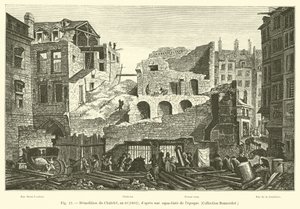 शैलेट का विध्वंस, वर्ष 10, 1802; dapres समय का एक एक्वा-टिंट, संग्रह बोनार्डोट द्वारा फ्रेंच स्कूल
