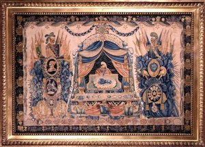 ट्राफियों के साथ नेपोलियन सैन्य स्मारक के लिए डिजाइन, c.1830 (कागज पर पानी के रंग का) द्वारा फ्रेंच स्कूल