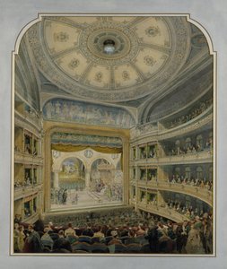 थिएटर के लिए डिजाइन, c.1860 (कागज पर wc) द्वारा फ्रेंच स्कूल