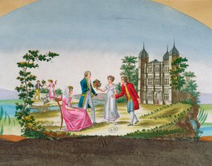 एक प्रशंसक सजावट के लिए डिजाइन। c.1830 द्वारा फ्रेंच स्कूल