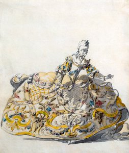 एक लेडीज़ गाउन के लिए डिज़ाइन, 1780s द्वारा फ्रेंच स्कूल