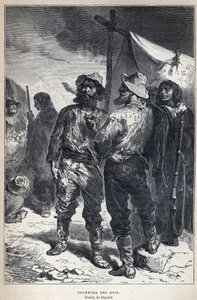 कनाडा से खोजा गया: कौरूर डेस बोइस (Amerindians के साथ फर व्यापार में शामिल)। बायर्ड ड्राइंग। यूजीन गुएनिन द्वारा "ला नोवेल फ्रांस" में 19वीं शताब्दी के अंत से उत्कीर्णन। द्वारा फ्रेंच स्कूल