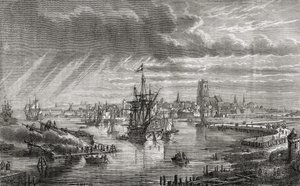 डुनकिर्क, फ्रांस, 18 वीं शताब्दी में, लुईस ब्लैंक (1811-82) द्वारा &39;हिस्टोइरे डी ला रिवोल्यूशन फ्रैंकेइस&39; से, हिल्ड्रिबैंड द्वारा उत्कीर्ण, 1847-62 द्वारा फ्रेंच स्कूल