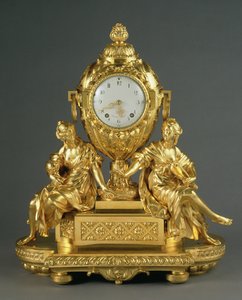 प्रारंभिक लुई XVI मेंटल क्लॉक, c.1765 (ऑरमोलु) द्वारा फ्रेंच स्कूल