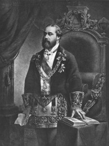 एडवर्ड (1841-1910) वेल्स के राजकुमार, बाद में एडवर्ड सप्तम, ग्रैंड मास्टर ऑफ फ्रीमेसरी, 1884 द्वारा फ्रेंच स्कूल