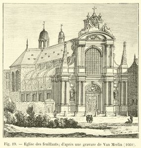 Feuillants का चर्च; वैन मर्लिन द्वारा उत्कीर्णन के बाद, 1660 द्वारा फ्रेंच स्कूल