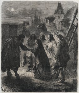 22 फरवरी को ब्लोइस के महल से मैरी डे मेडिसिस (1573-1642) (मारिया डी मेडिसी) का पलायन द्वारा फ्रेंच स्कूल