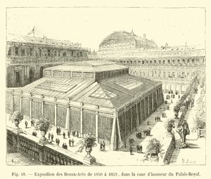 पालिस-रॉयल के आंगन में 1850 से 1852 तक एक्सपोज़र डेस ब्यूक्स-आर्ट्स द्वारा फ्रेंच स्कूल