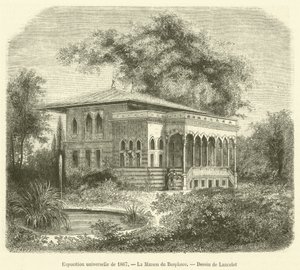 1867 की सार्वभौमिक प्रदर्शनी, ला मैसन डू बोस्फोर (उत्कीर्णन) द्वारा फ्रेंच स्कूल