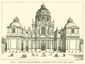 1630 से 1679 तक पुनर्निर्माण चर्च के मुखौटे; dapres I Marot द्वारा फ्रेंच स्कूल