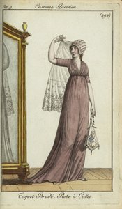 कशीदाकारी टोकेट टोपी में फैशनेबल महिला Fashion द्वारा फ्रेंच स्कूल